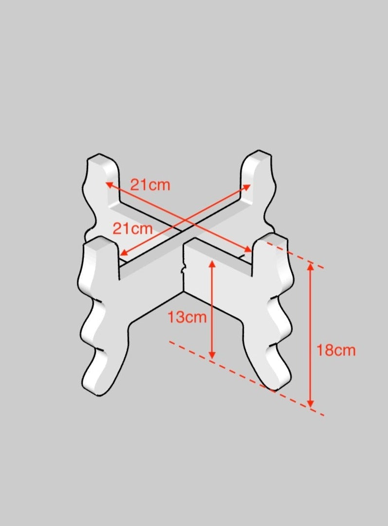 A Diagram of a Xigglie Low-Rider Plant Stand, with dimensions noted.