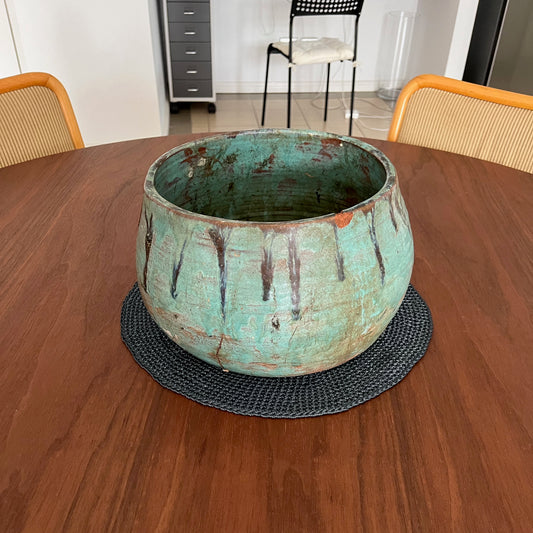 Vintage Turquoise Pot
