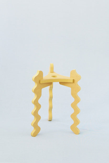 Xigglie Saffron Trio Plant Stand. Australian designed and made in yellow moisture-resistant MDF.