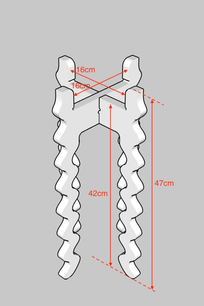 A Diagram of a Xigglie Tallboy Skinny Plant Stand, with dimensions noted.