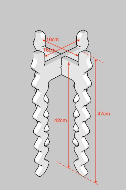 A Diagram of a Xigglie Tallboy Skinny Plant Stand, with dimensions noted.