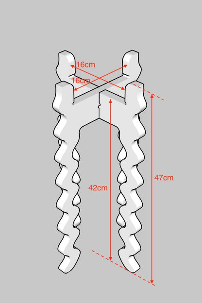 A Diagram of a Xigglie Tallboy Plant Stand with dimensions noted